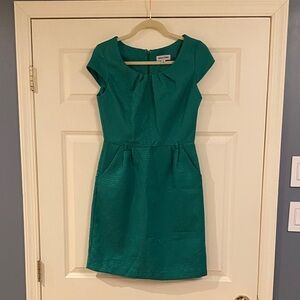 Shelby & Palmer Teal Cap-Sleeve Sheath Dress
